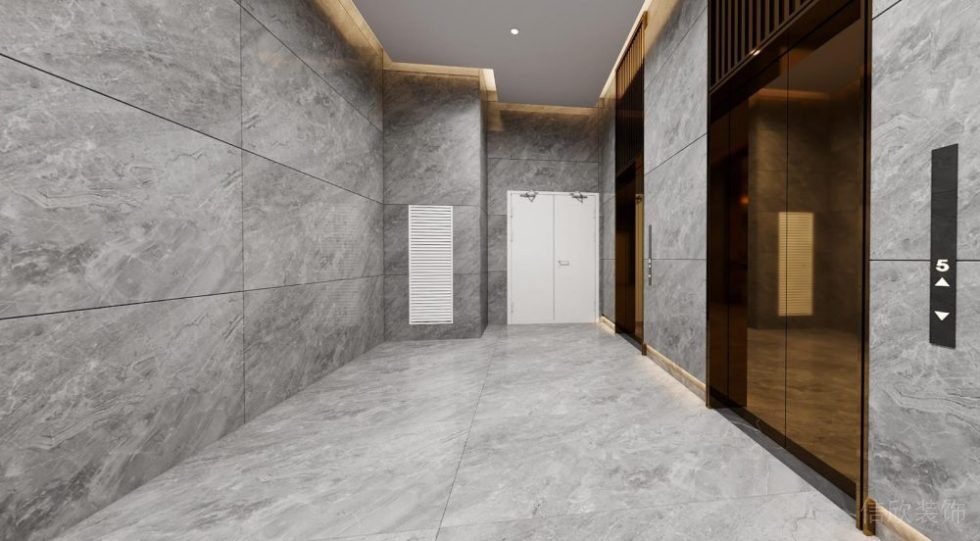 現(xiàn)代風(fēng)格辦公樓電梯廳裝修設(shè)計效果圖