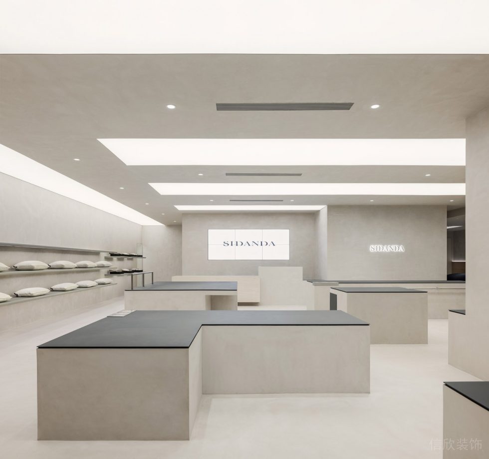 深圳市龍崗區(qū)中心城現(xiàn)代風(fēng)科技枕專賣店裝修展示區(qū)