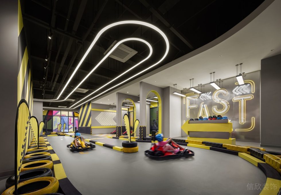 深圳市福田區(qū)筆架山北歐風兒童樂園裝修賽車區(qū)