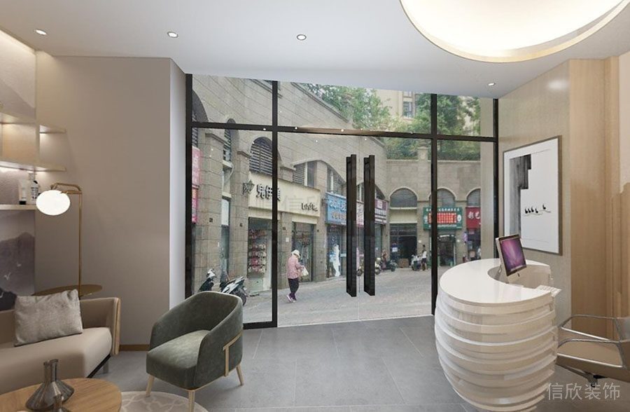 安雨美容店裝修設(shè)計(jì)接待大廳