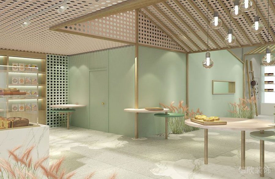 深圳福田水果店鋪裝修設(shè)計圓形展臺