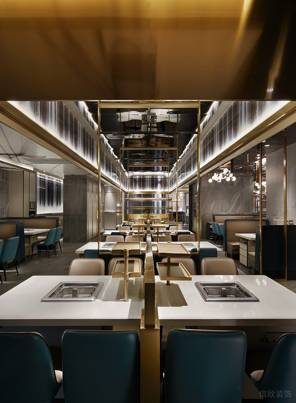 深圳福田星河世紀現代輕奢風火鍋餐廳裝修案例用餐大廳 深圳福田星河世紀現代輕奢風火鍋餐廳裝修案例用餐大廳