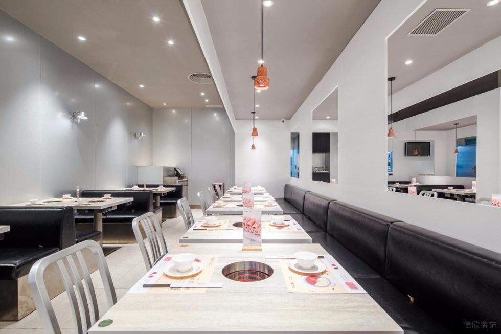 深圳龍崗金地龍城中央現代簡約風格火鍋店裝修案例大理石餐桌 深圳龍崗金地龍城中央現代簡約風格火鍋店裝修案例大理石餐桌