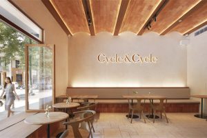 深圳寶安前海hop國(guó)際中心北歐風(fēng)格面包店裝修案例卡座沙發(fā)效果圖