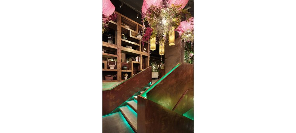 深圳福田航苑大廈田園風格火鍋餐廳裝修案例樓梯 深圳福田航苑大廈田園風格火鍋餐廳裝修案例樓梯