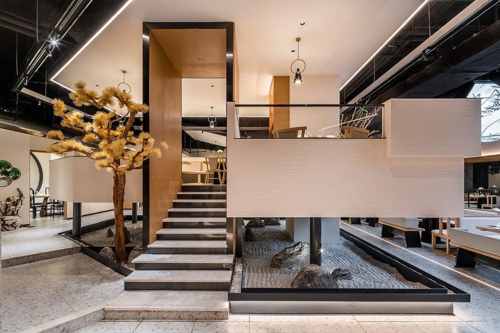 深圳南山濱福世紀廣場新中式風格川菜館裝修案例樓梯 深圳南山濱福世紀廣場新中式風格川菜館裝修案例樓梯