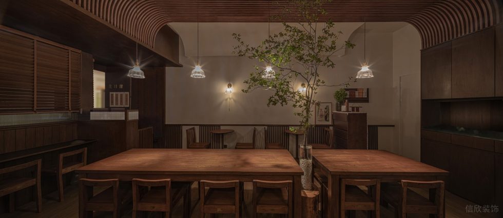 深圳南山港灣麗都深木色復古風糖水店裝修案例家具組合 深圳南山港灣麗都深木色復古風糖水店裝修案例家具組合