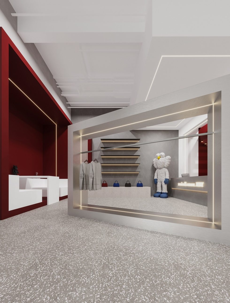 深圳市龍崗區坂田hby買手店裝修設計紅色櫥窗 深圳市龍崗區坂田hby買手店裝修設計紅色櫥窗