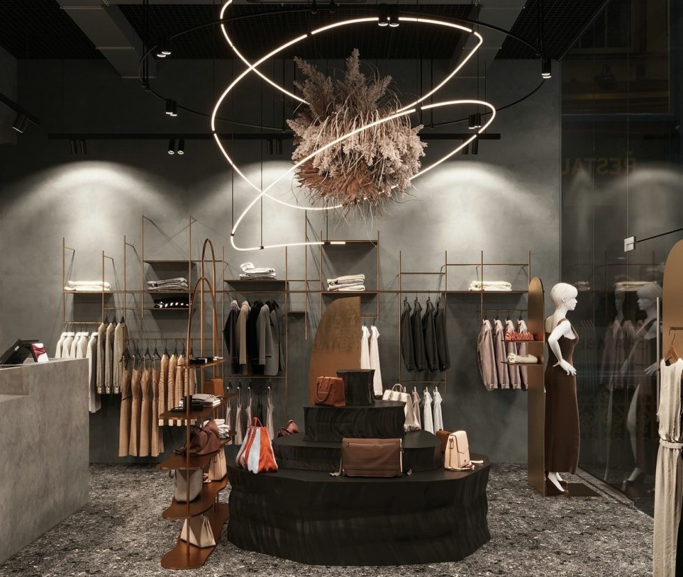 深圳市龍崗區平湖“森林” 名牌服裝店裝修設計布藝展臺 深圳市龍崗區平湖“森林” 名牌服裝店裝修設計布藝展臺