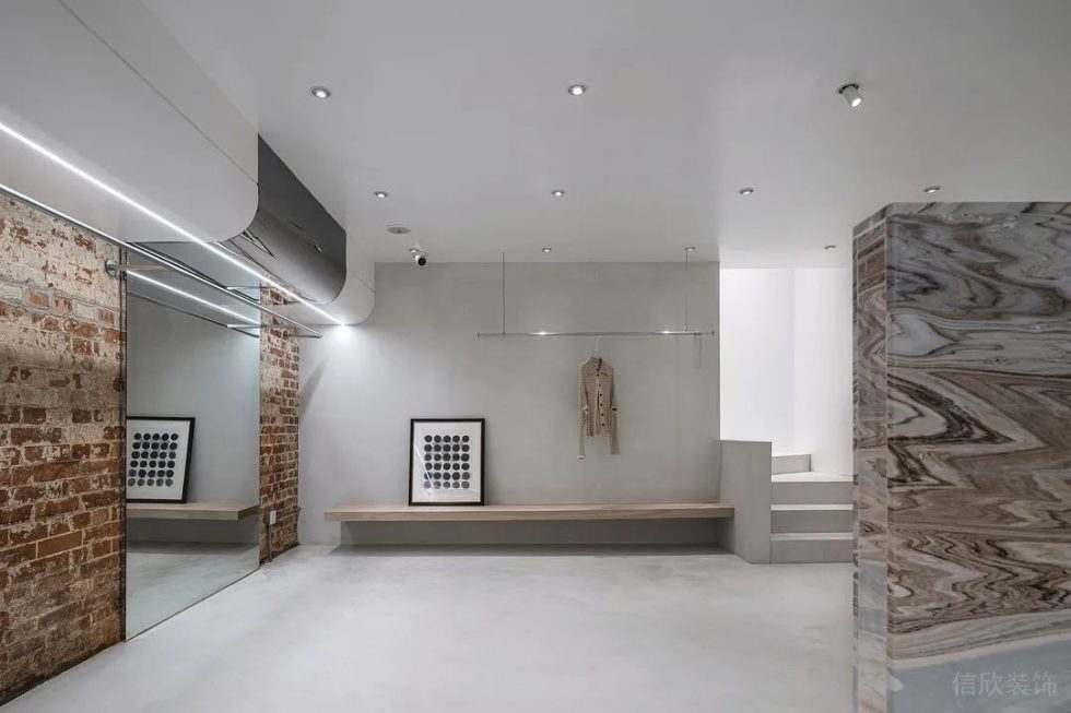 深圳市龍華去觀瀾現代風服裝店裝修設計鏡面文化石背景墻 深圳市龍華去觀瀾現代風服裝店裝修設計鏡面文化石背景墻