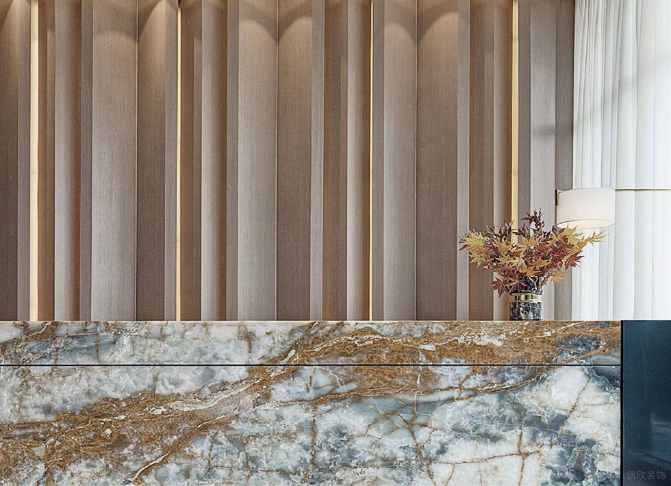 墻面波浪形木紋大理石基礎(chǔ)效果圖