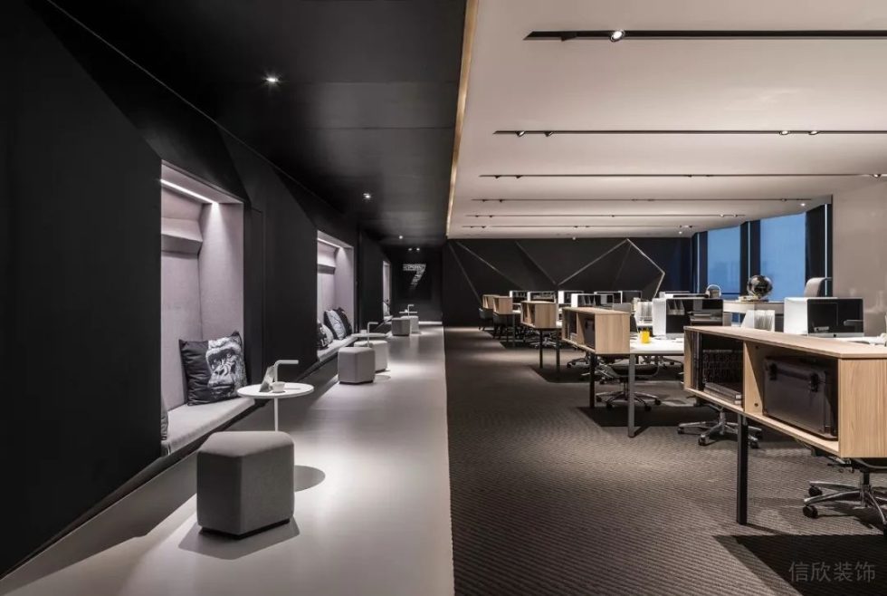 深圳福田中心商務大廈1300平方米黑白灰現代風辦公室裝修案例辦公大廳 深圳福田中心商務大廈1300平方米黑白灰現代風辦公室裝修案例辦公大廳