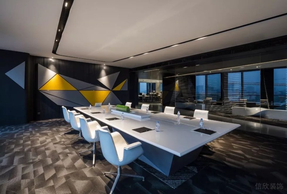 深圳福田中心商務大廈1300平方米黑白灰現代風辦公室裝修案例會議室 深圳福田中心商務大廈1300平方米黑白灰現代風辦公室裝修案例會議室