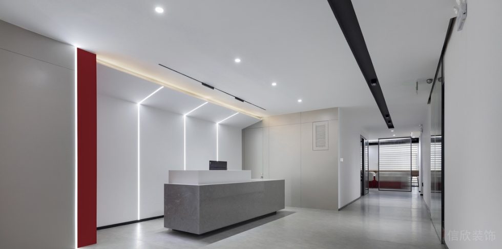 深圳龍華壹成環(huán)智中心1500平方米現(xiàn)代簡約風(fēng)格辦公室裝修案例前臺接待區(qū) 深圳龍華壹成環(huán)智中心1500平方米現(xiàn)代簡約風(fēng)格辦公室裝修案例前臺接待區(qū)