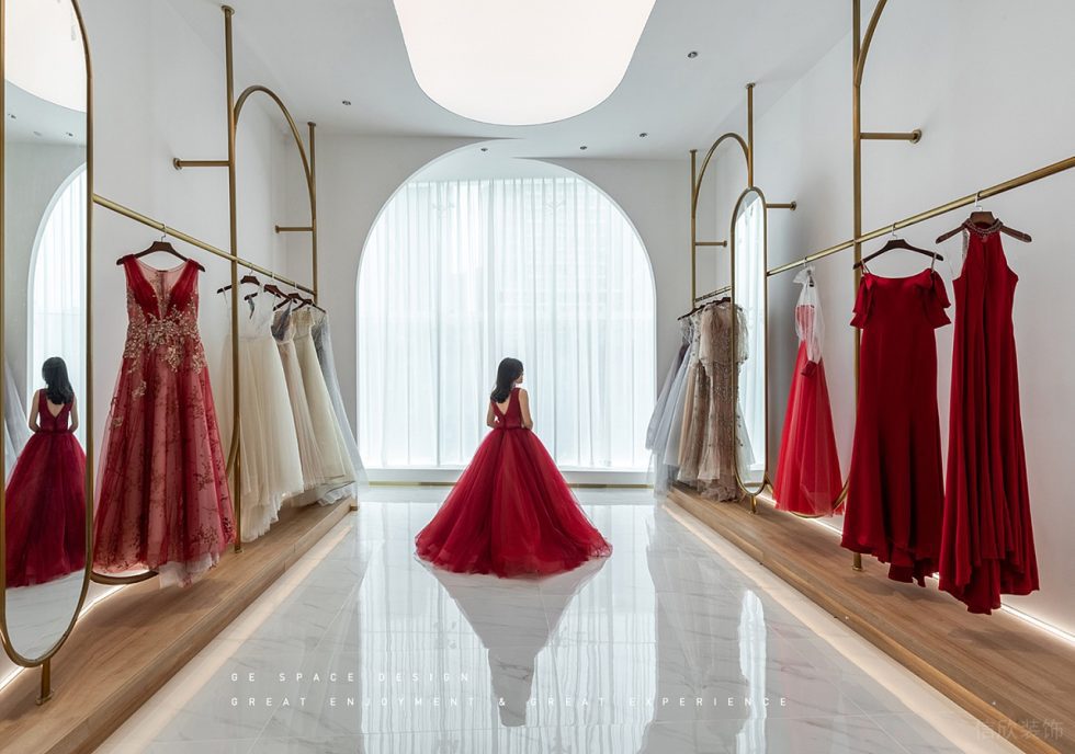深圳市寶安區福永現代輕奢風國際婚紗一品cg店裝修設計婚紗展廳