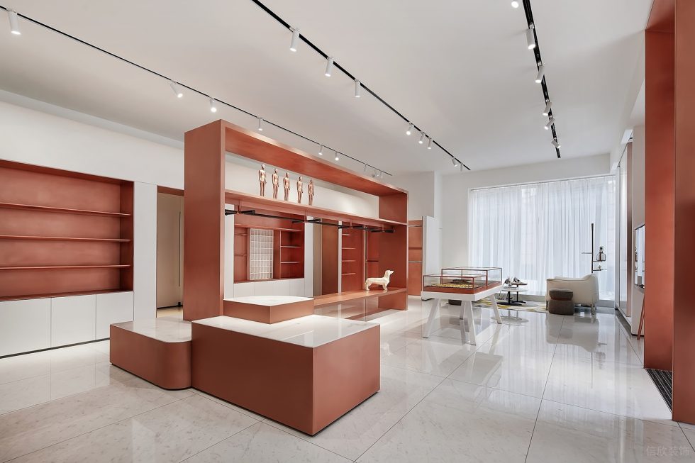 深圳市寶安區西鄉現代風品牌胤一紅幫服裝店中間矮展臺裝修設計效果圖 深圳市寶安區西鄉現代風品牌胤一紅幫服裝店中間矮展臺裝修設計效果圖