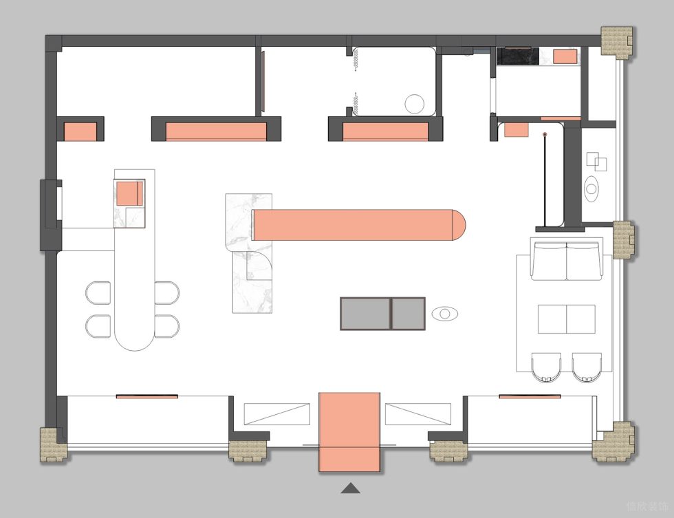 深圳市寶安區西鄉現代風品牌胤一紅幫服裝店裝修設計平面圖 深圳市寶安區西鄉現代風品牌胤一紅幫服裝店裝修設計平面圖