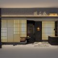 深圳市龍崗區(qū)坂田日式料理店裝修設計門廳