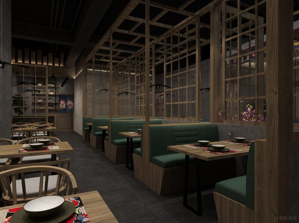 深圳市龍崗區坂田日式料理店大廳裝修設計效果圖 深圳市龍崗區坂田日式料理店大廳裝修設計效果圖