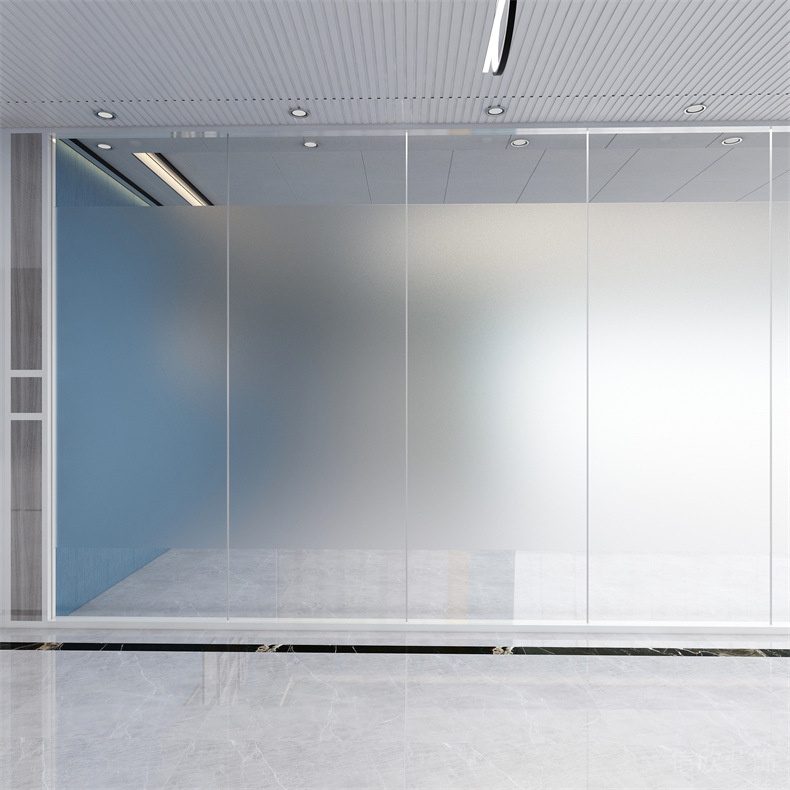 鋁框磨砂玻璃無(wú)柱拼接隔斷