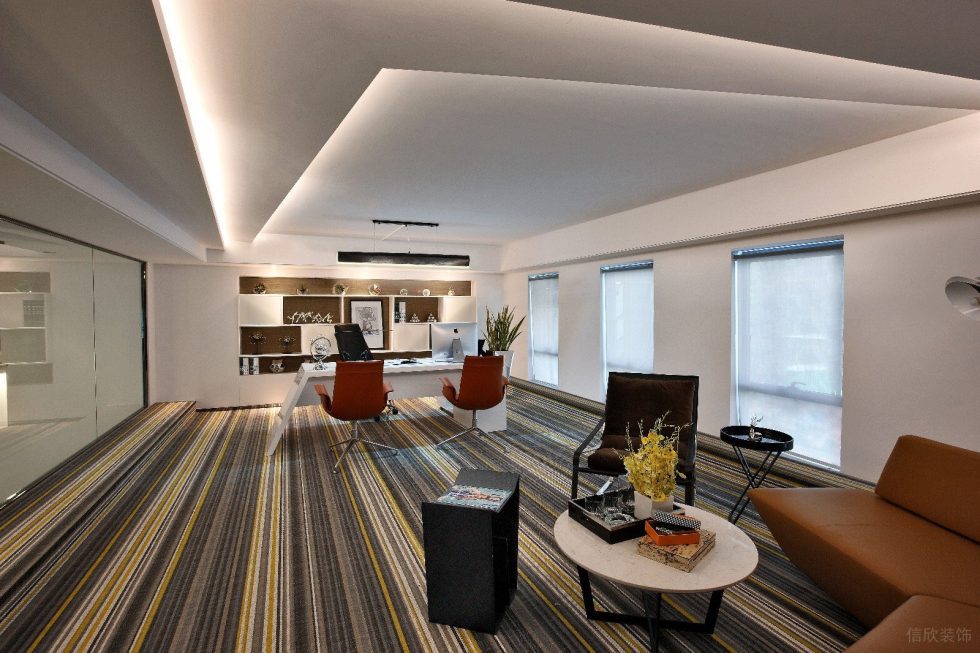 深圳羅湖物資控股置地大廈900平方米現(xiàn)代主義時(shí)尚風(fēng)loft辦公室裝修案例經(jīng)理辦公室效果圖