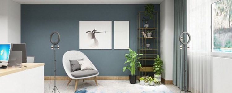 極簡風(fēng)灰藍(lán)色家居用品直播間 極簡風(fēng)灰藍(lán)色家居用品直播間裝修設(shè)計