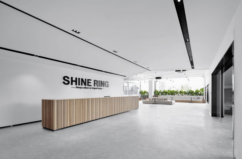 蒼松大廈白色調(diào)簡(jiǎn)約風(fēng)辦公室裝修設(shè)計(jì)案例 前臺(tái)咨詢服務(wù)臺(tái)