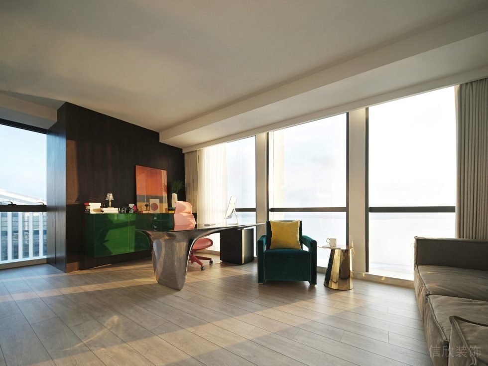京基濱河時代大廈現(xiàn)代簡約風(fēng)辦公室裝修案例 設(shè)計總監(jiān)室