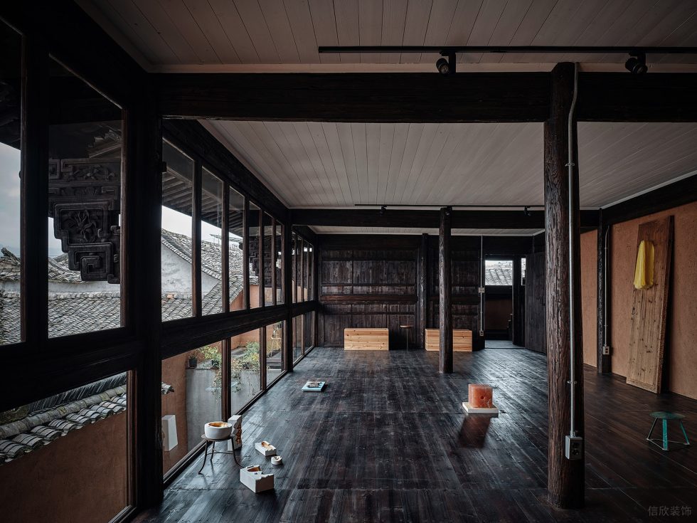 深圳龍華區(qū)禪意古典中式飲品店休閑二樓聊天區(qū)裝修設(shè)計