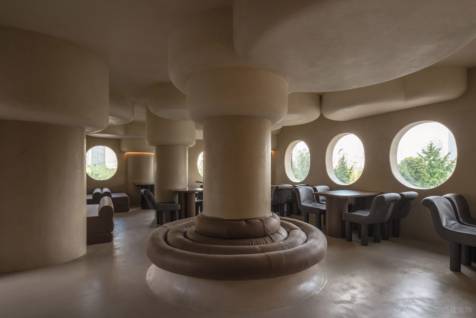 深圳南山洞穴造型餐廳咖色空間裝修設(shè)計(jì)