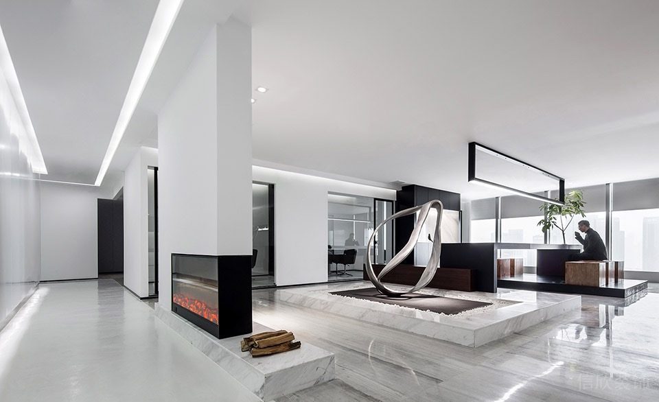 白色展廳洽談區(qū)地臺(tái)效果圖