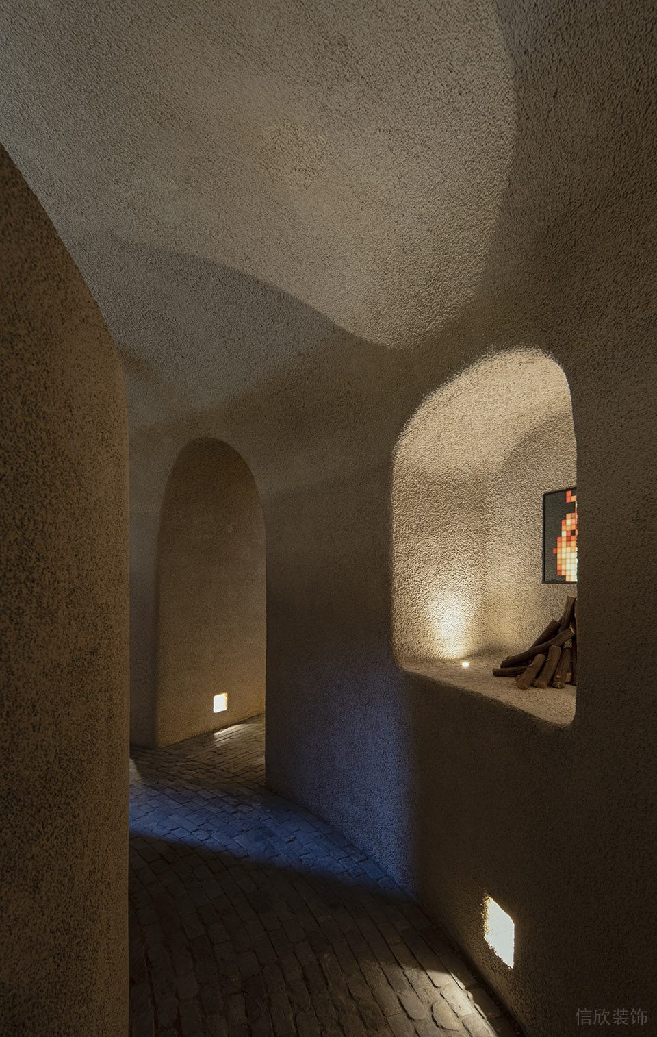 深圳南山區(qū)復(fù)古風(fēng)茶室幽靜過道裝修設(shè)計(jì)