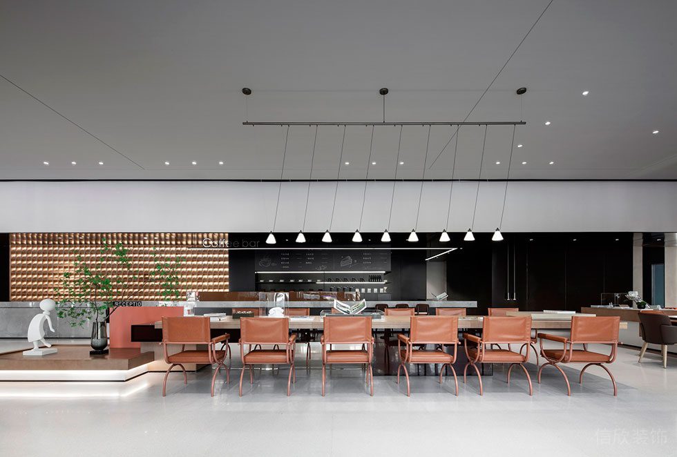 深圳南山中心區(qū)天利中央廣場(chǎng)現(xiàn)代極簡(jiǎn)風(fēng)辦公室裝修工程 Coffee Bar休閑娛樂區(qū)