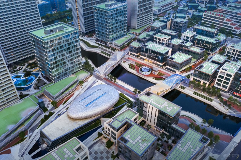 深圳市福田區農科中心大型商業綜合體數字小鎮裝修設計-鳥瞰圖 深圳市福田區農科中心大型商業綜合體數字小鎮裝修設計-鳥瞰圖