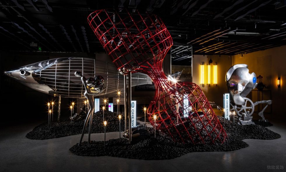 深圳市羅湖區蓮塘現代風梵誓珠寶旗艦店裝修設計-鋼結構藝術造型 深圳市羅湖區蓮塘現代風梵誓珠寶旗艦店裝修設計-鋼結構藝術造型