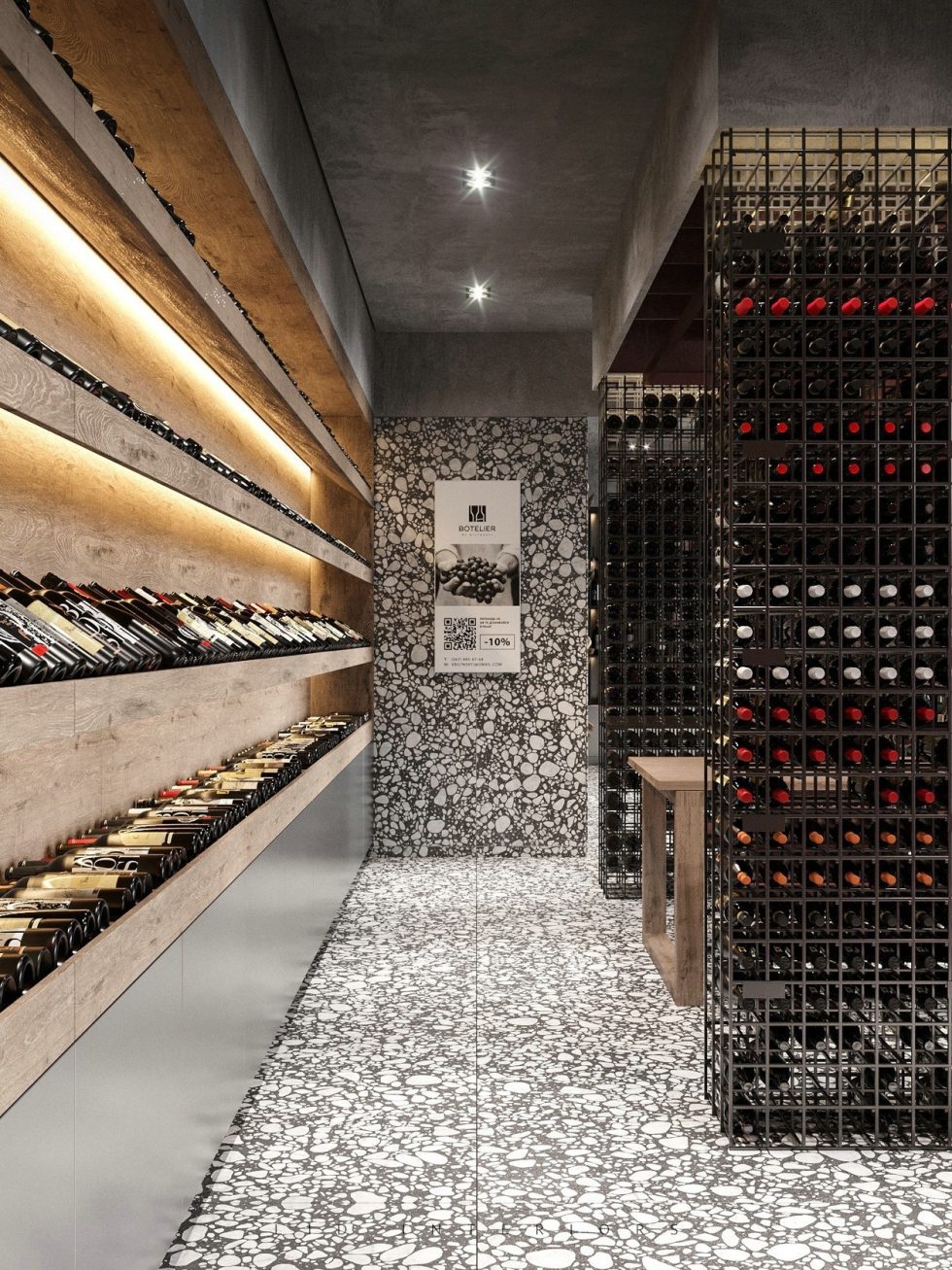 深圳市羅湖區泥崗83㎡小型紅酒專賣店裝修設計-原木色燈光紅酒展柜 深圳市羅湖區泥崗83㎡小型紅酒專賣店裝修設計-原木色燈光紅酒展柜