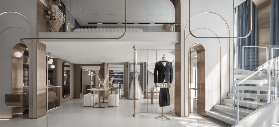 深圳市南山區(qū)蛇口現(xiàn)代輕奢風禮服店裝修設(shè)計-大廳概覽二 深圳市南山區(qū)蛇口現(xiàn)代輕奢風禮服店裝修設(shè)計-大廳概覽二