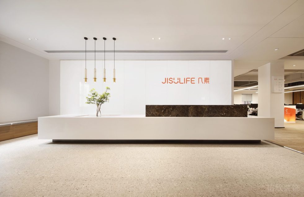 萬科濱海云中心現(xiàn)代混搭風辦公室裝修案例 前臺咨詢服務臺