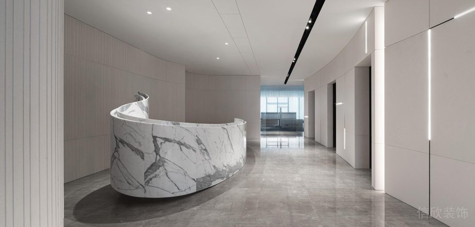 萬庭大廈時尚簡約風(fēng)辦公室裝修案例 咨詢服務(wù)臺