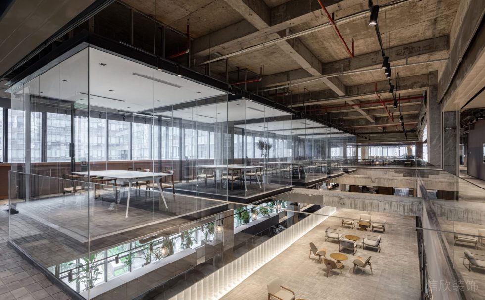 壹成環(huán)智中心工業(yè)風辦公室裝修設計案例 二層多功能會議室