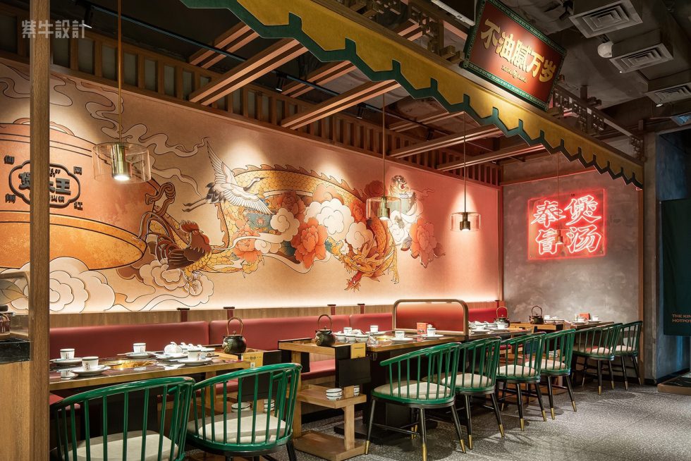 古典中式火鍋店原木橫梁架子裝修設(shè)計(jì)