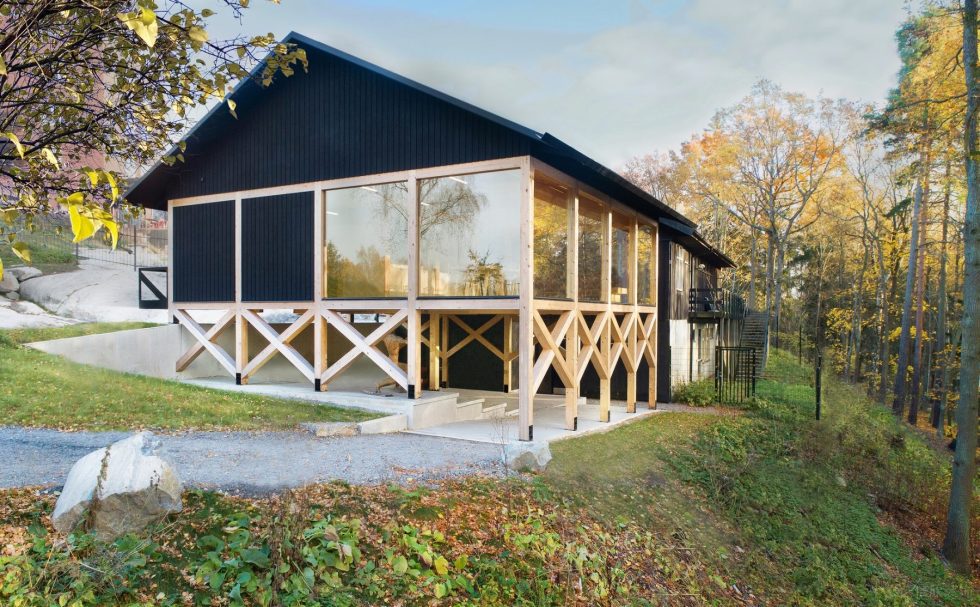 戶外全木結(jié)構(gòu)辦公室裝修設(shè)計 整體外觀圖