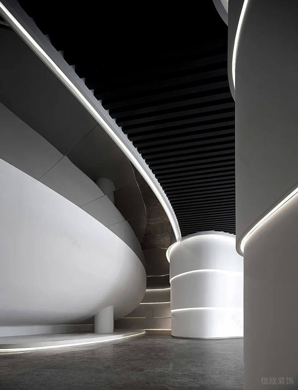 摩登現代風辦公室裝修案例前廳灰色系石材地面 摩登現代風辦公室裝修案例前廳灰色系石材地面