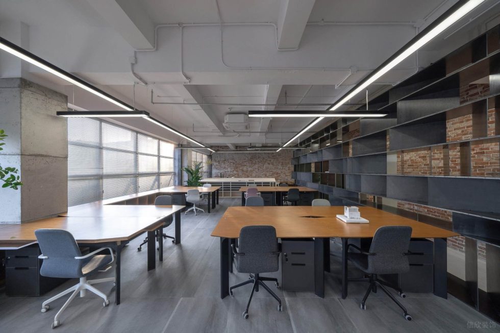 美式工業風辦公室裝修設計黑色線條吊燈 美式工業風辦公室裝修設計黑色線條吊燈