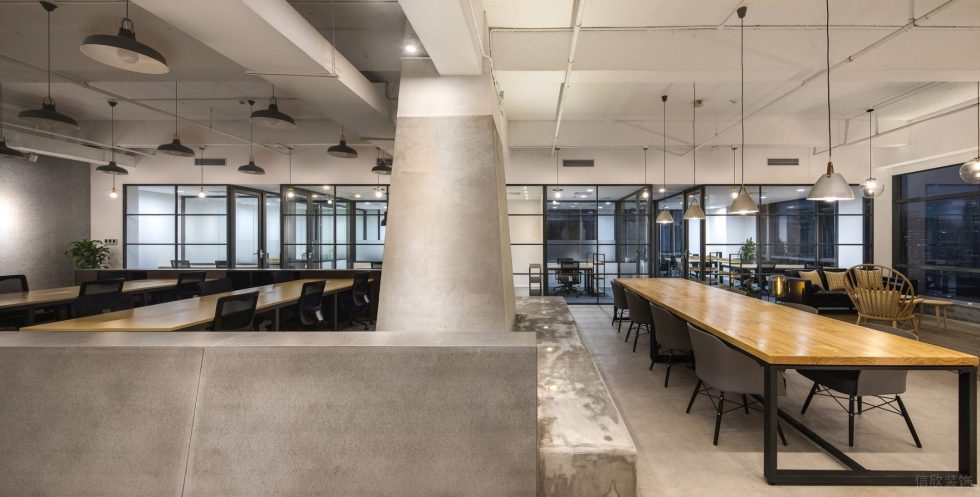 美式簡約風辦公室裝修設計木紋色辦公臺 美式簡約風辦公室裝修設計木紋色辦公臺