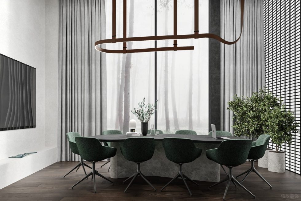 時(shí)尚清新風(fēng)辦公室裝修方案 公共辦公及會(huì)議室 (2)