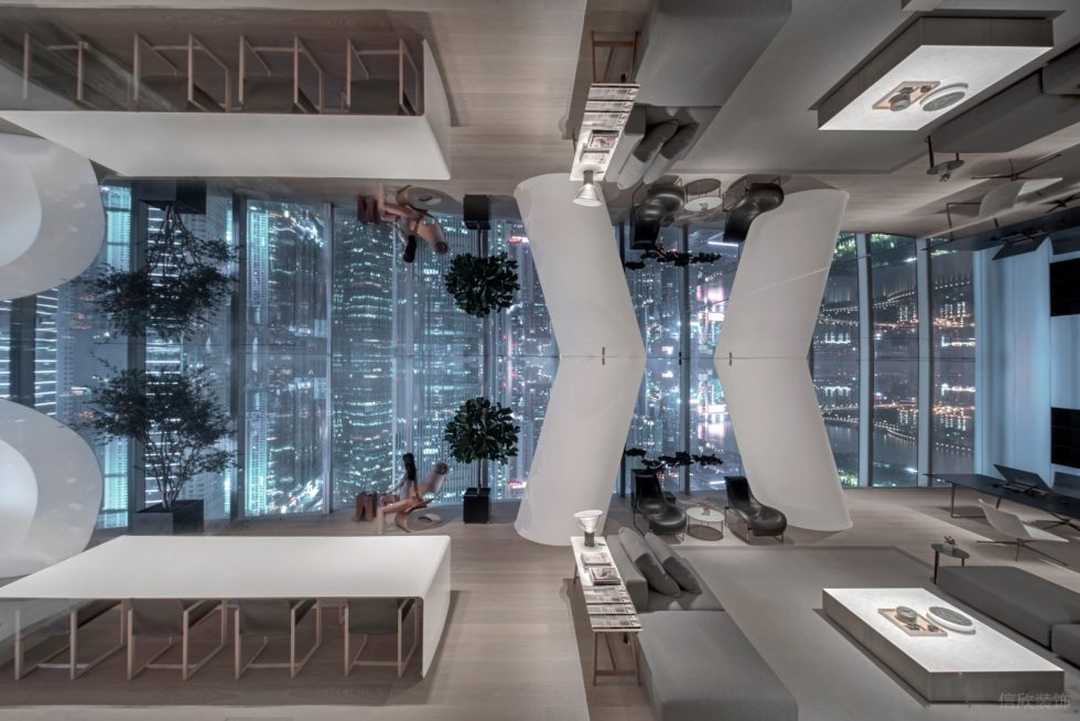 未來(lái)科技風(fēng)辦公室裝修設(shè)計(jì) 透明鋼化玻璃墻