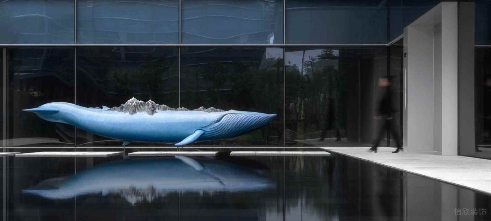 現代簡約風辦公室裝修方案 藍色海豚造型
