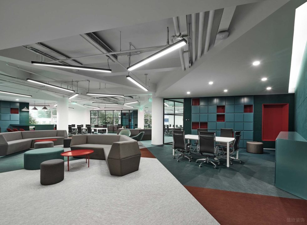 深青色現(xiàn)代風辦公室裝修設計深青色辦公大廳 深青色現(xiàn)代風辦公室裝修設計深青色辦公大廳