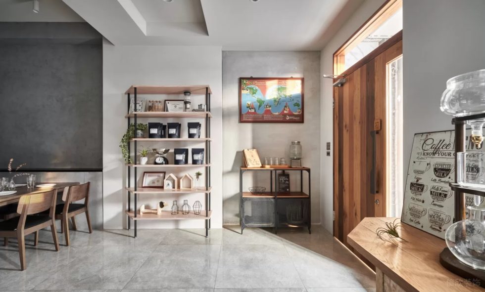 現(xiàn)代簡約風(fēng)咖啡廳回形天花下吊裝修設(shè)計(jì)圖